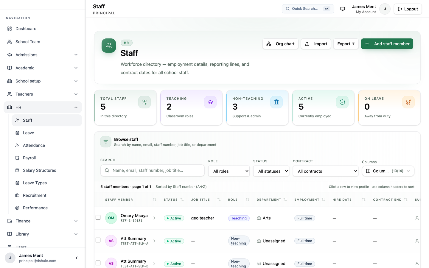 Teachers & HR product screenshot